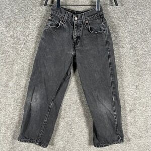 Levis 565 Wide Leg Slim‎ Fit ORANGE TAB Black Denim Jeans Kids Size 8